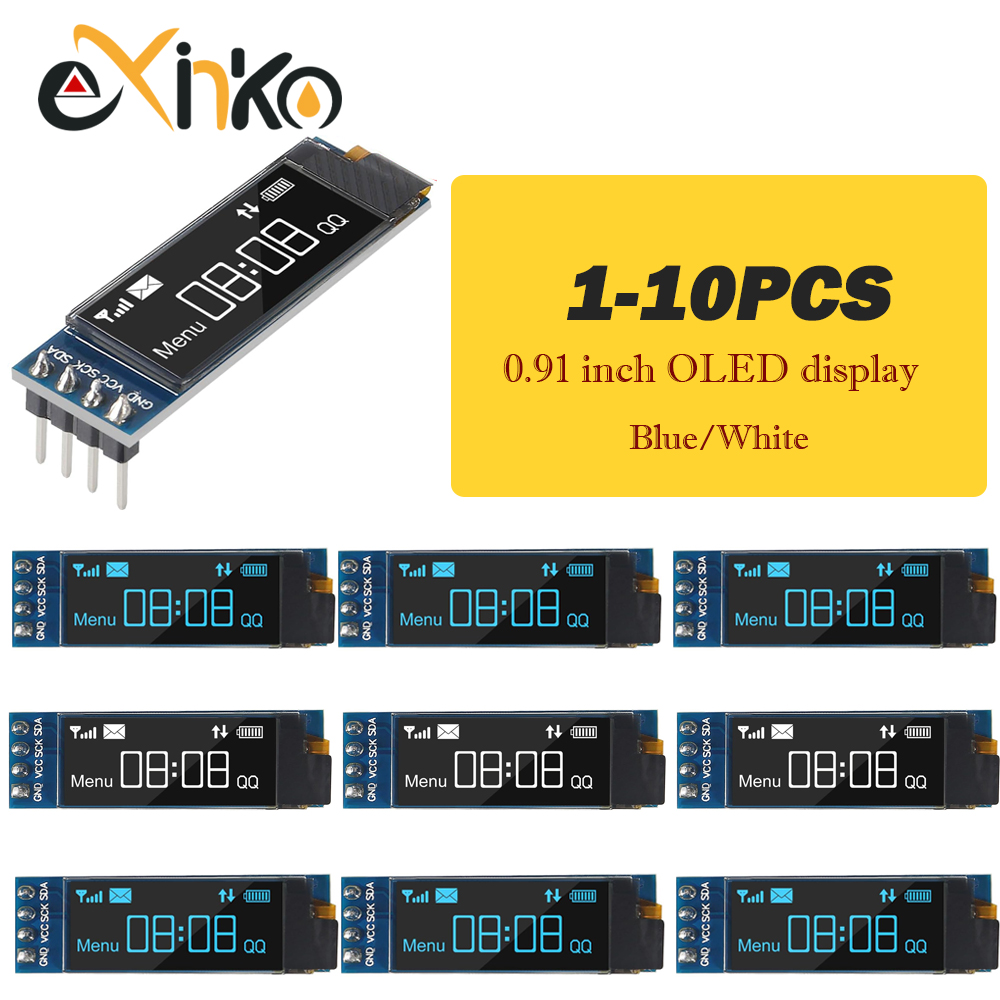 Oled Display 0.96 - Module d'affichage OLED 0.91 pouces, blanc/bleu,