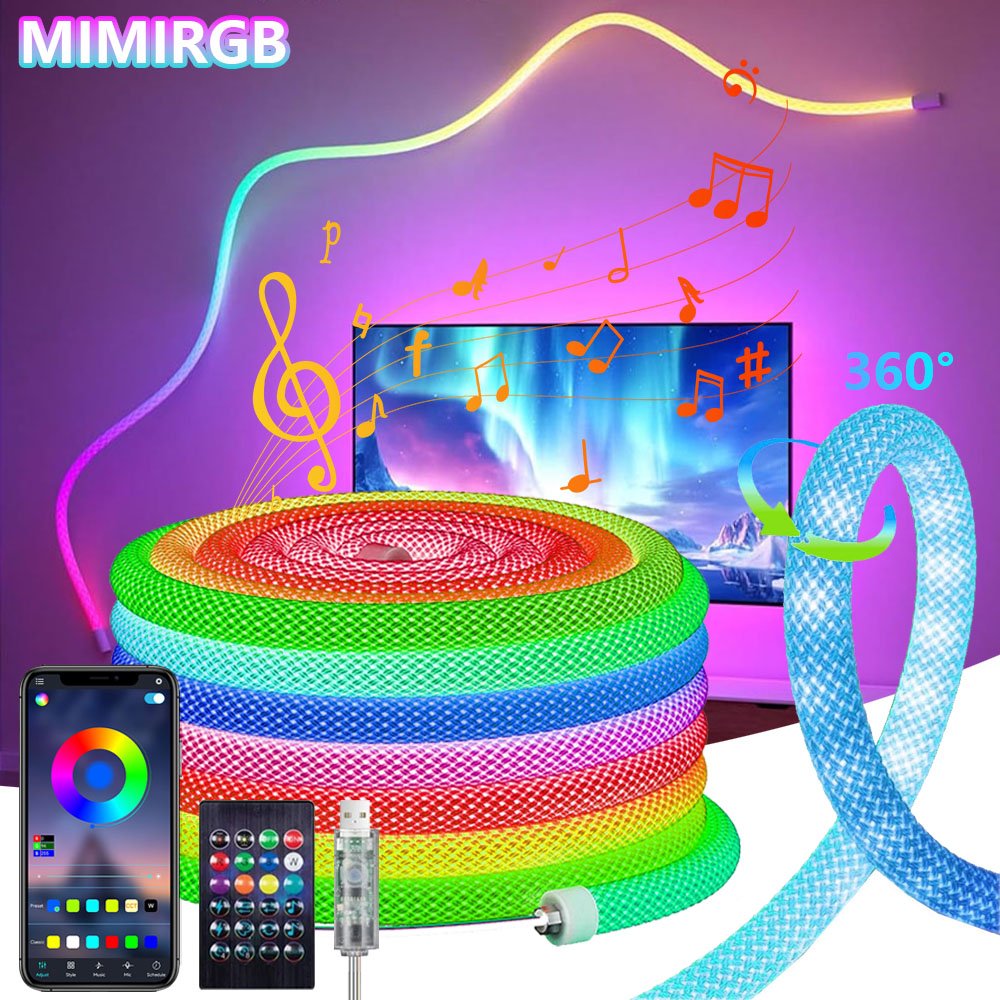 Ws2812B Strip 5V - Bande lumineuse LED ronde néon RGB