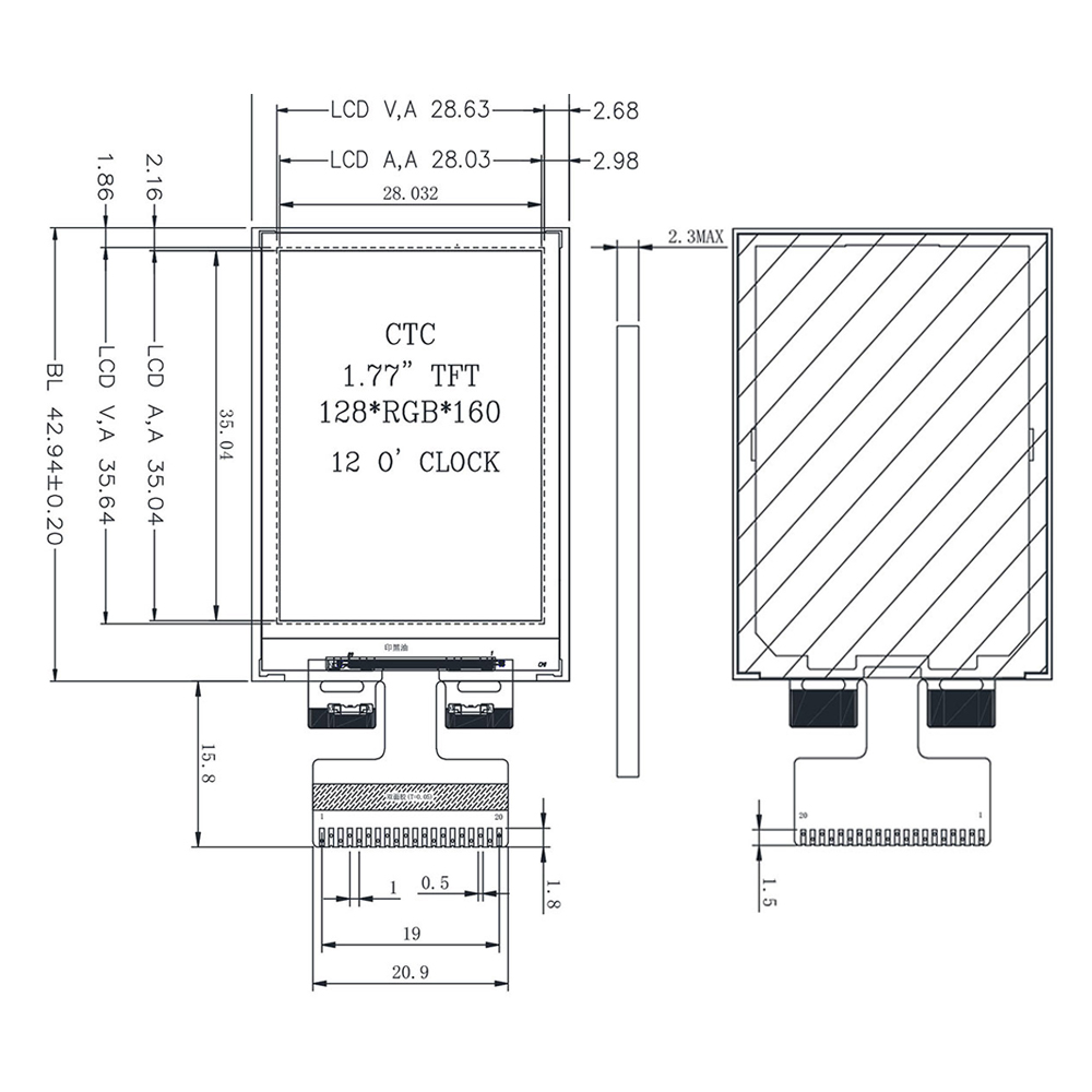Écran LCD TFT 1.77 pouces, 128 - Tft Display 2.4 avis et prix