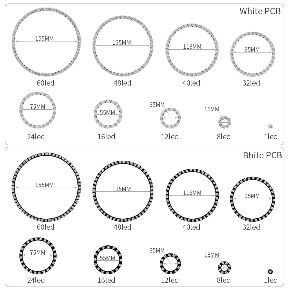 Anneau LED RGBIC WS2812B, adre - Neopixel avis et prix